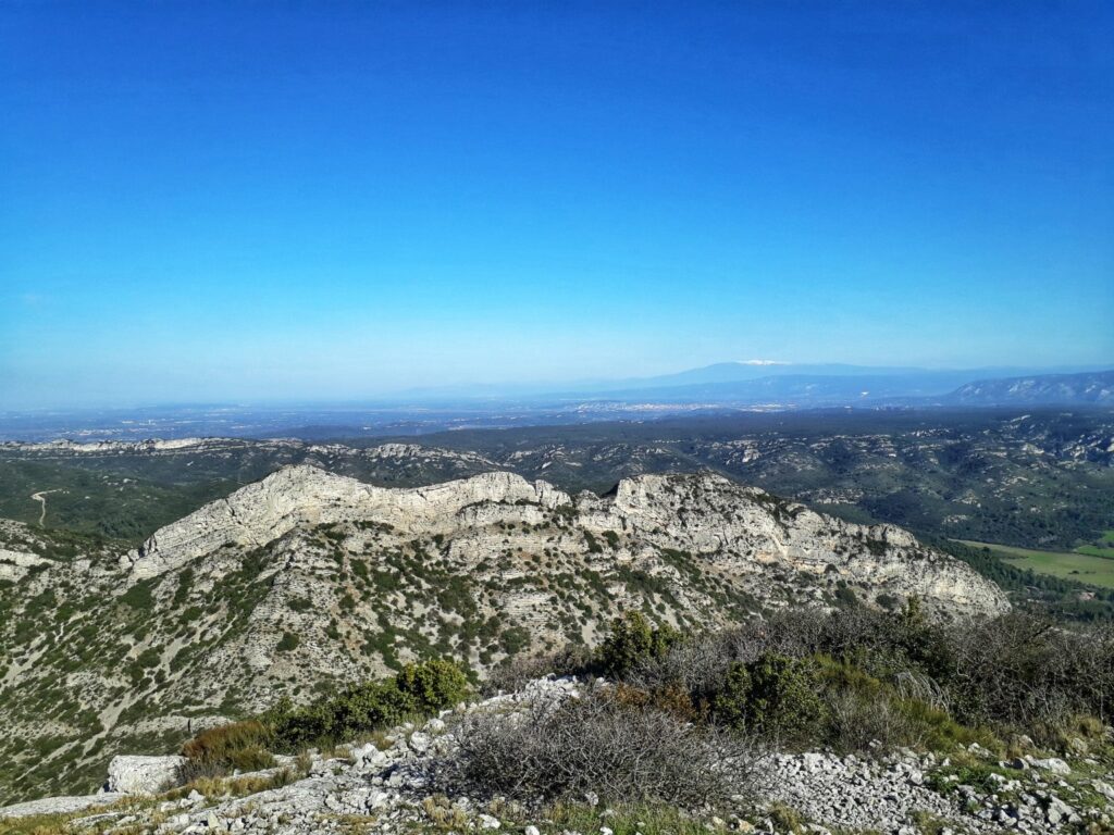 Vue des Alpilles depuis la tour des Opies